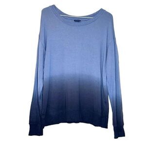 Splendid Long Sleeve Boat Neck Pullover Soft Hombre Blue Sweatshirt Size Medium